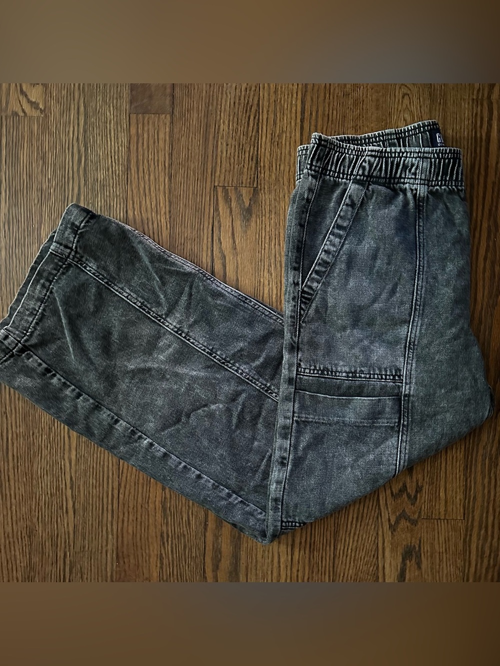 GAP High Rise Wide Leg Utility Denim Pants Gray Wash Medium - Picture 4 of 10